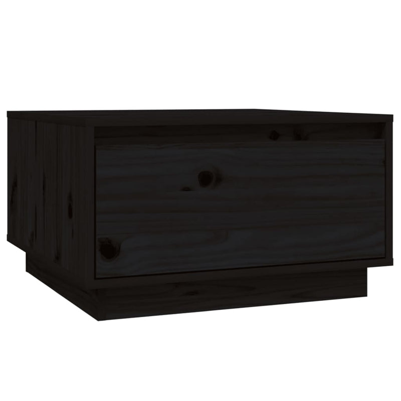 Coffee Table Black 55x56x32 cm Solid Wood Pine Payday Deals