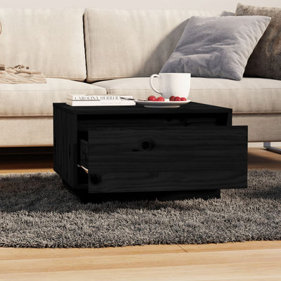 Coffee Table Black 55x56x32 cm Solid Wood Pine Payday Deals