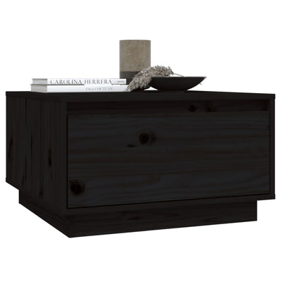 Coffee Table Black 55x56x32 cm Solid Wood Pine Payday Deals