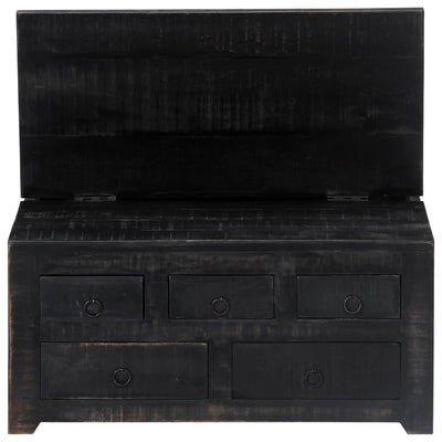 Coffee Table Black 65x65x30 cm Solid Mango Wood Payday Deals