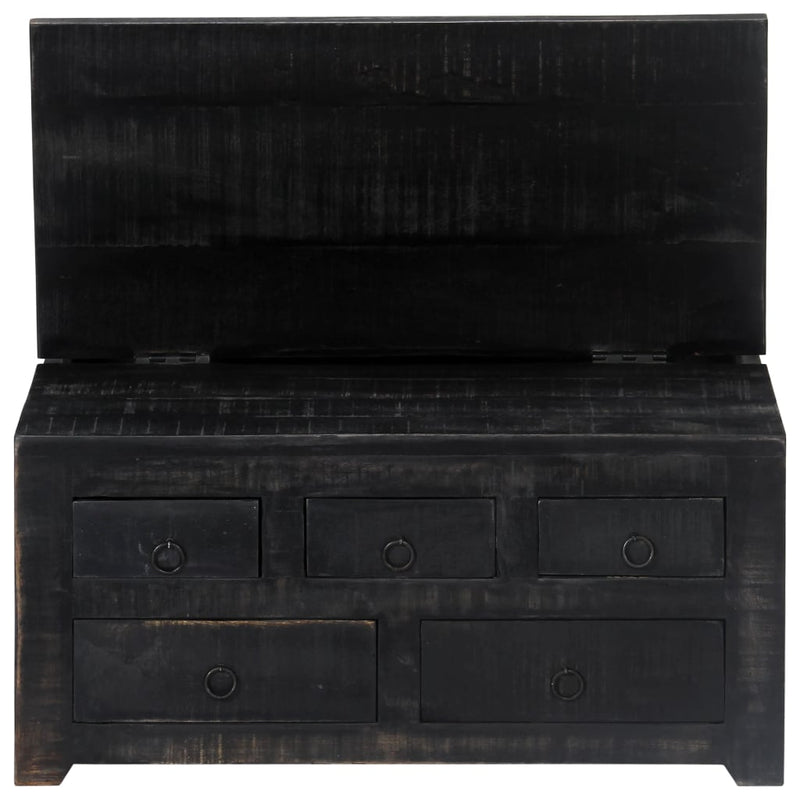 Coffee Table Black 65x65x30 cm Solid Mango Wood Payday Deals