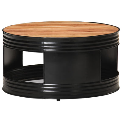 Coffee Table Black 68x68x36 cm Solid Acacia Wood Payday Deals