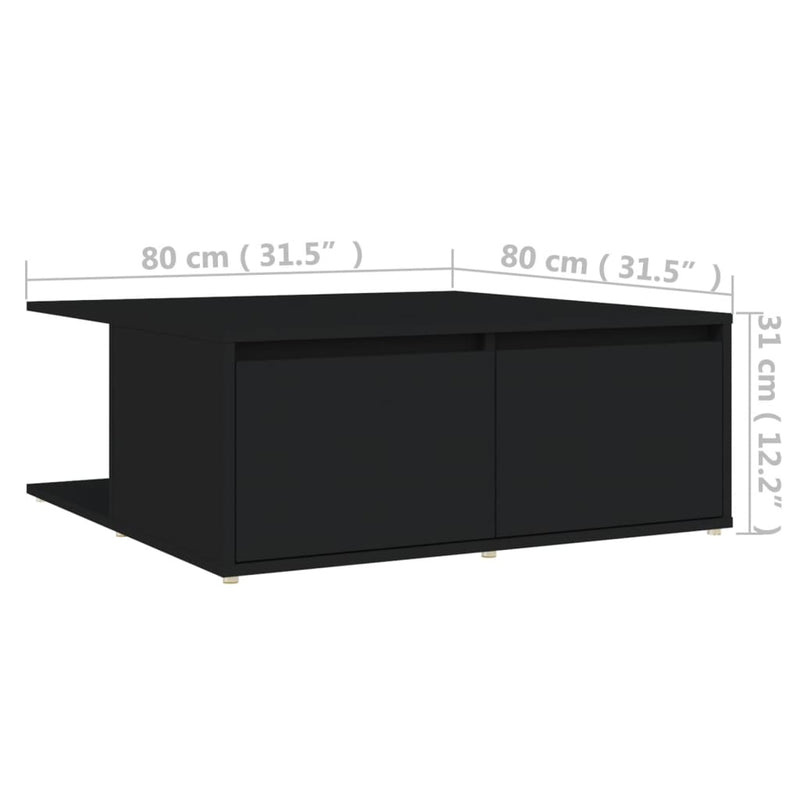 Coffee Table Black 80x80x31 cm Chipboard Payday Deals