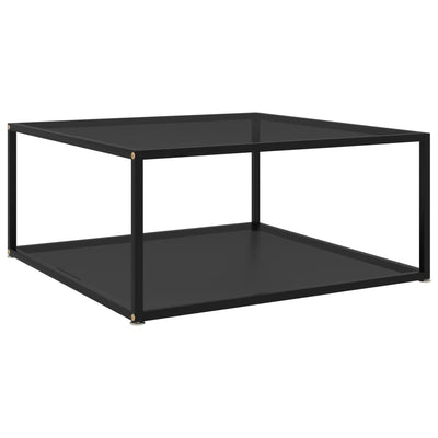 Coffee Table Black 80x80x35 cm Tempered Glass