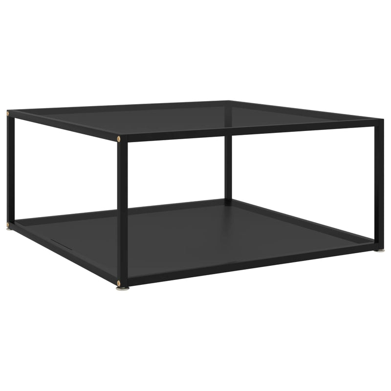 Coffee Table Black 80x80x35 cm Tempered Glass Payday Deals