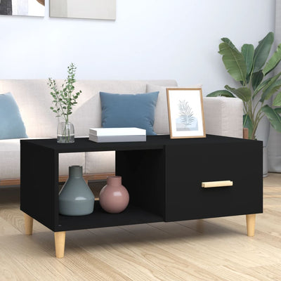 Coffee Table Black 89.5x50x40 cm Engineered Wood