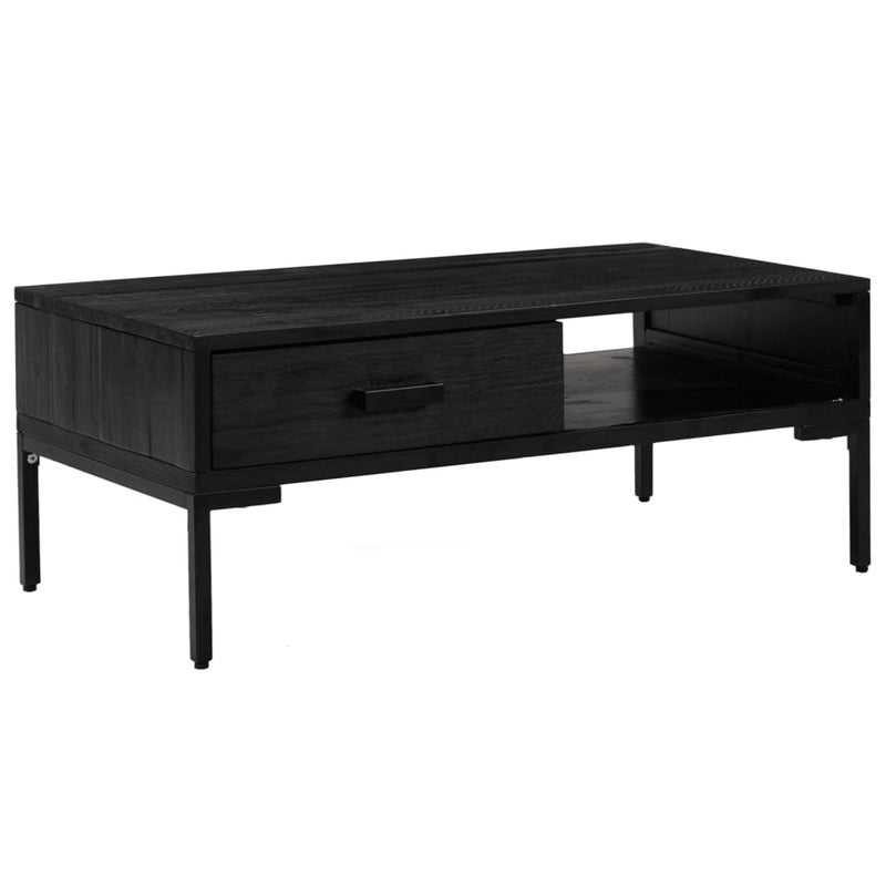 Coffee Table Black 90x50x35 cm Solid Pinewood Payday Deals