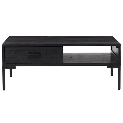 Coffee Table Black 90x50x35 cm Solid Pinewood Payday Deals