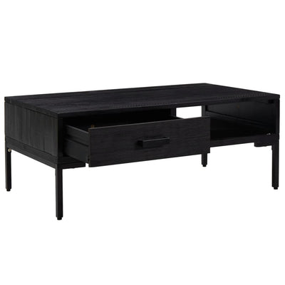 Coffee Table Black 90x50x35 cm Solid Pinewood Payday Deals