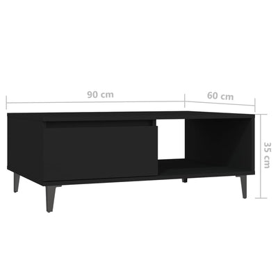 Coffee Table Black 90x60x35 cm Chipboard Payday Deals