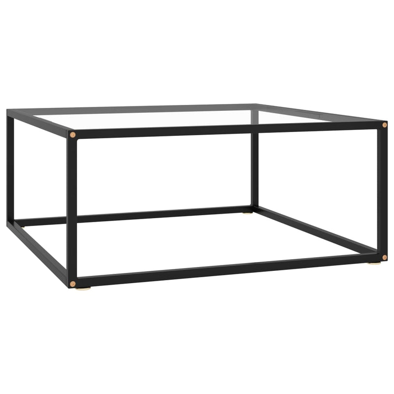 Coffee Table Black with Tempered Glass 80x80x35 cm Payday Deals