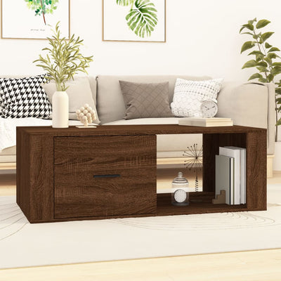 Coffee Table Brown Oak 100x50.5x35 cm Engineered Wood