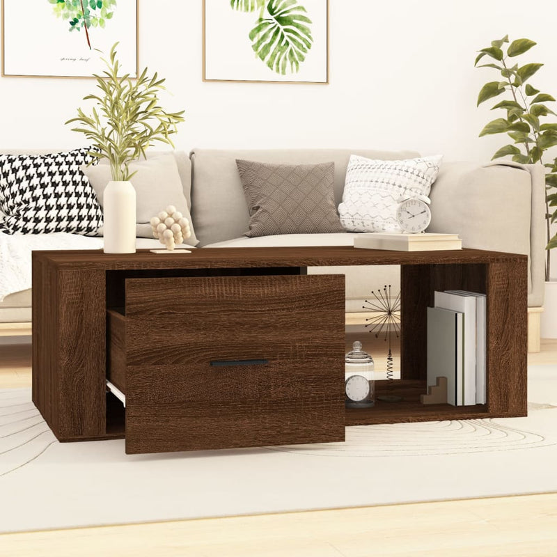 Coffee Table Brown Oak 100x50.5x35 cm Engineered Wood Payday Deals