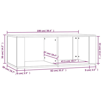 Coffee Table Brown Oak 100x50x36 cm Engineered Wood Payday Deals