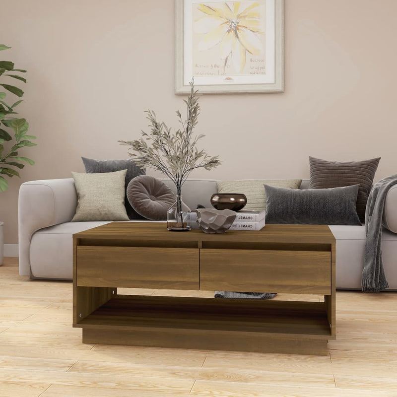 Coffee Table Brown Oak 102.5x55x44 cm Engineered Wood Payday Deals