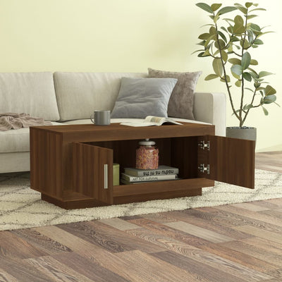 Coffee Table Brown Oak 102x50x45 cm Engineered Wood Payday Deals