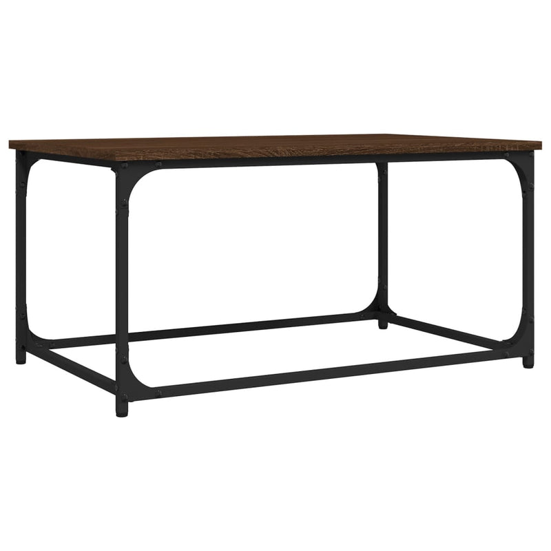 Coffee Table Brown Oak 80x50x40 cm Engineered Wood and Iron Payday Deals