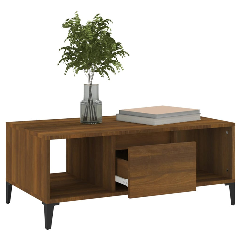 Coffee Table Brown Oak 90x50x36.5 cm Engineered Wood Payday Deals