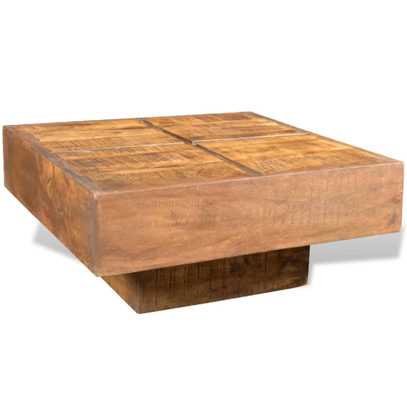 Coffee Table Brown Square Solid Mango Wood Payday Deals