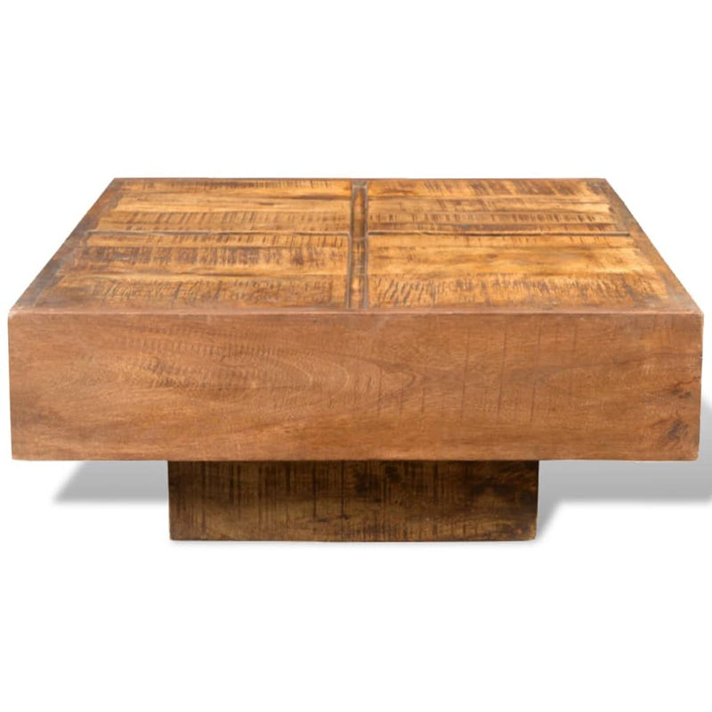 Coffee Table Brown Square Solid Mango Wood Payday Deals