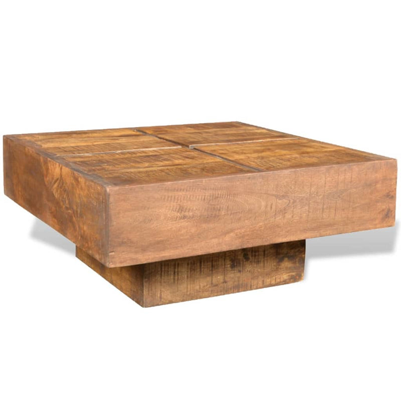 Coffee Table Brown Square Solid Mango Wood Payday Deals