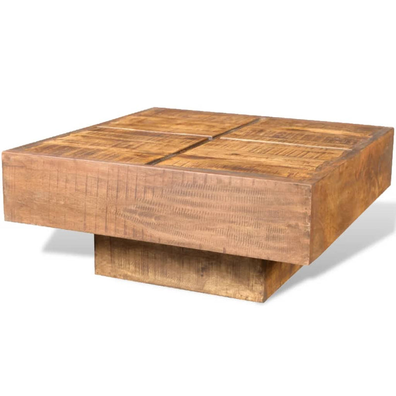 Coffee Table Brown Square Solid Mango Wood Payday Deals