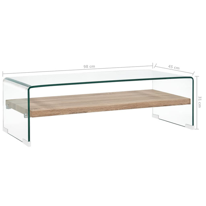 Coffee Table Clear 98x45x31 cm Tempered Glass Payday Deals