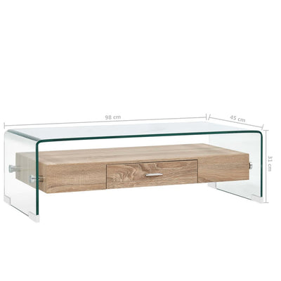 Coffee Table Clear 98x45x31 cm Tempered Glass Payday Deals