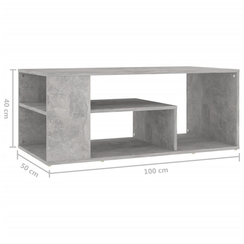 Coffee Table Concrete Grey 100x50x40 cm Chipboard Payday Deals