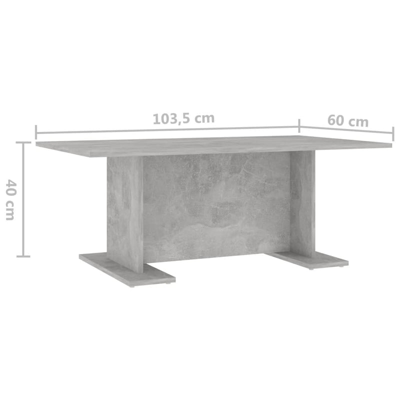 Coffee Table Concrete Grey 103.5x60x40 cm Chipboard Payday Deals