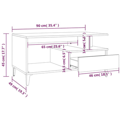 Coffee Table  Concrete Grey 90x49x45 cm Engineered Wood Payday Deals