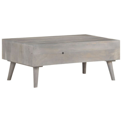 Coffee Table Grey 100x60x40 cm Solid Rough Mango Wood Payday Deals