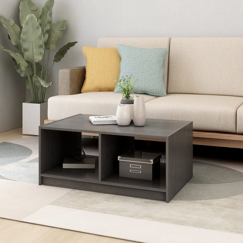 Coffee Table Grey 75x50x33.5 cm Solid Pinewood Payday Deals
