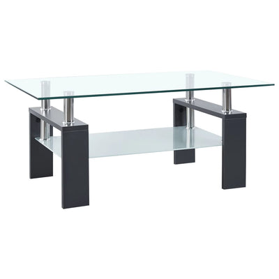 Coffee Table Grey and Transparent 95x55x40 cm Tempered Glass Payday Deals