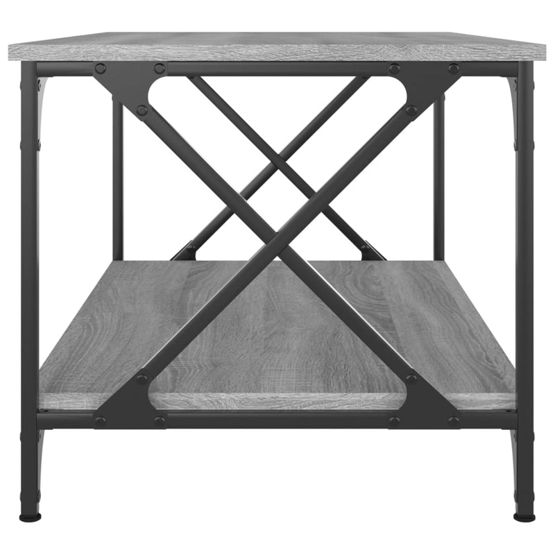 Coffee Table Grey Sonoma 80x50x45 cm Engineered Wood and Iron Payday Deals