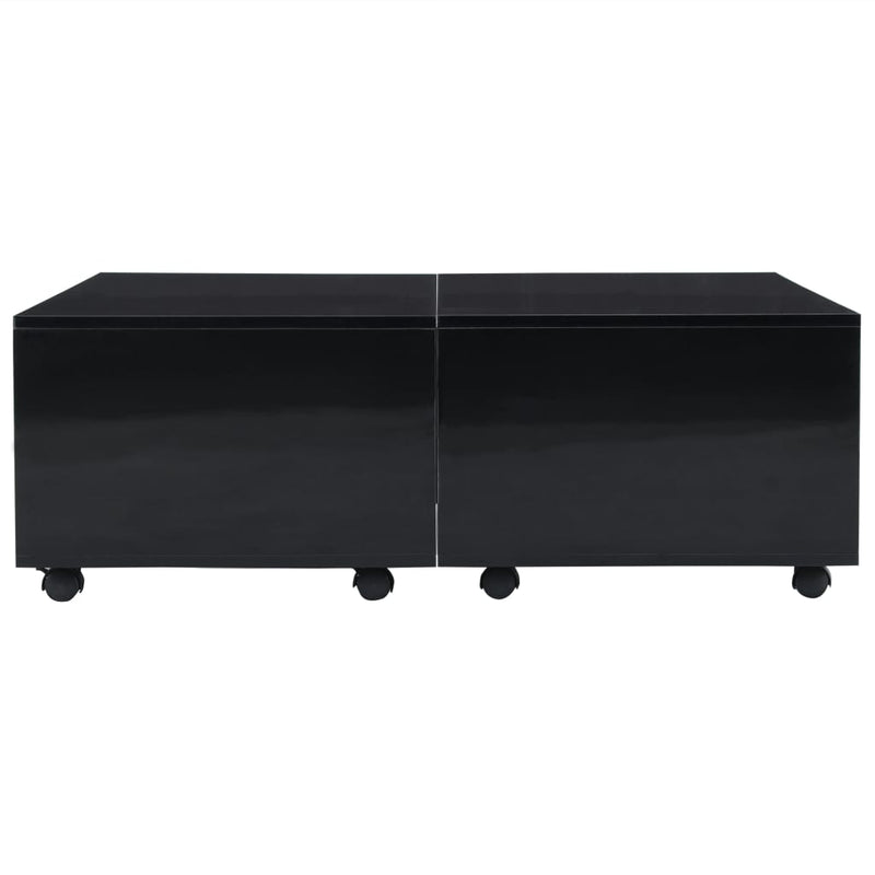 Coffee Table High Gloss Black 100x100x35 cm Payday Deals