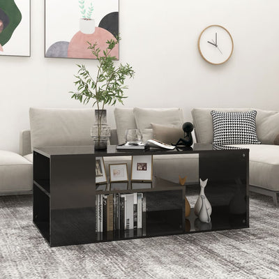 Coffee Table High Gloss Black 100x50x40 cm Chipboard