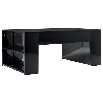 Coffee Table High Gloss Black 100x60x42 cm Engineered Wood Payday Deals