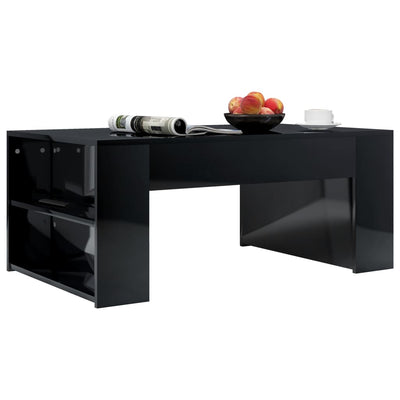 Coffee Table High Gloss Black 100x60x42 cm Engineered Wood Payday Deals