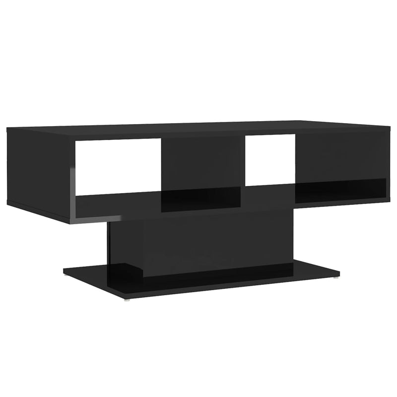 Coffee Table High Gloss Black 103.5x50x44.5 cm Engineered Wood Payday Deals