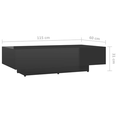 Coffee Table High Gloss Black 115x60x31 cm Engineered Wood Payday Deals