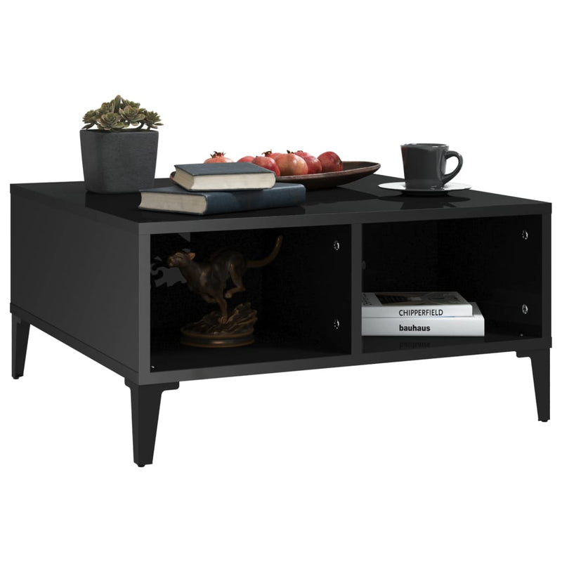 Coffee Table High Gloss Black 60x60x30 cm Chipboard Payday Deals