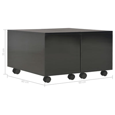 Coffee Table High Gloss Black 60x60x35 cm Engineered Wood Payday Deals