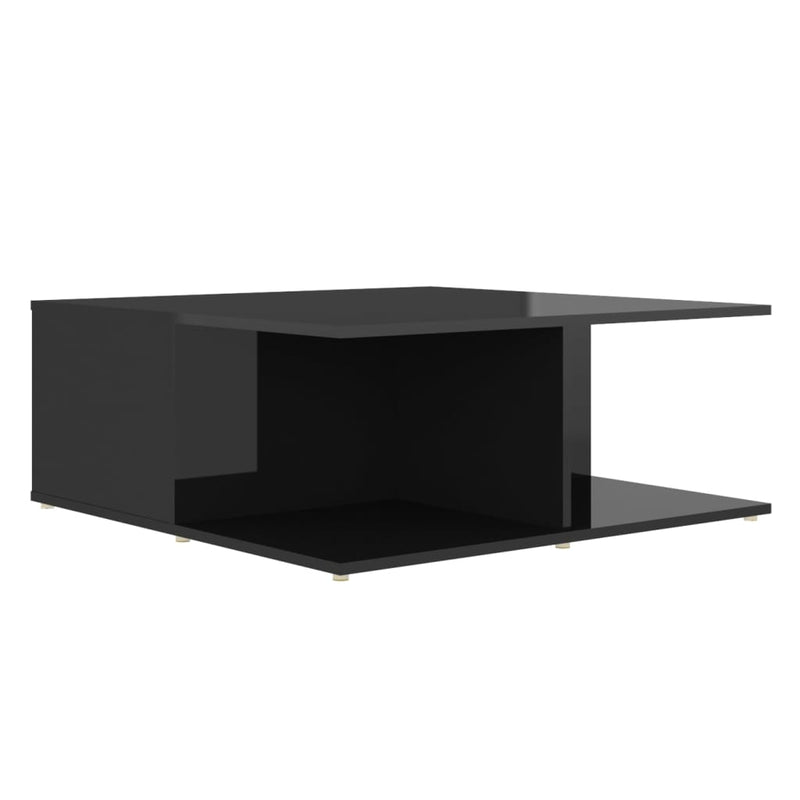 Coffee Table High Gloss Black 80x80x31 cm Engineered Wood Payday Deals