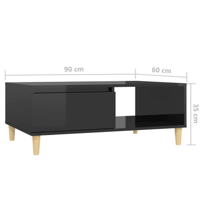 Coffee Table High Gloss Black 90x60x35 cm Chipboard Payday Deals