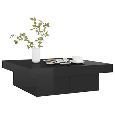 Coffee Table High Gloss Black 90x90x28 cm Chipboard Payday Deals