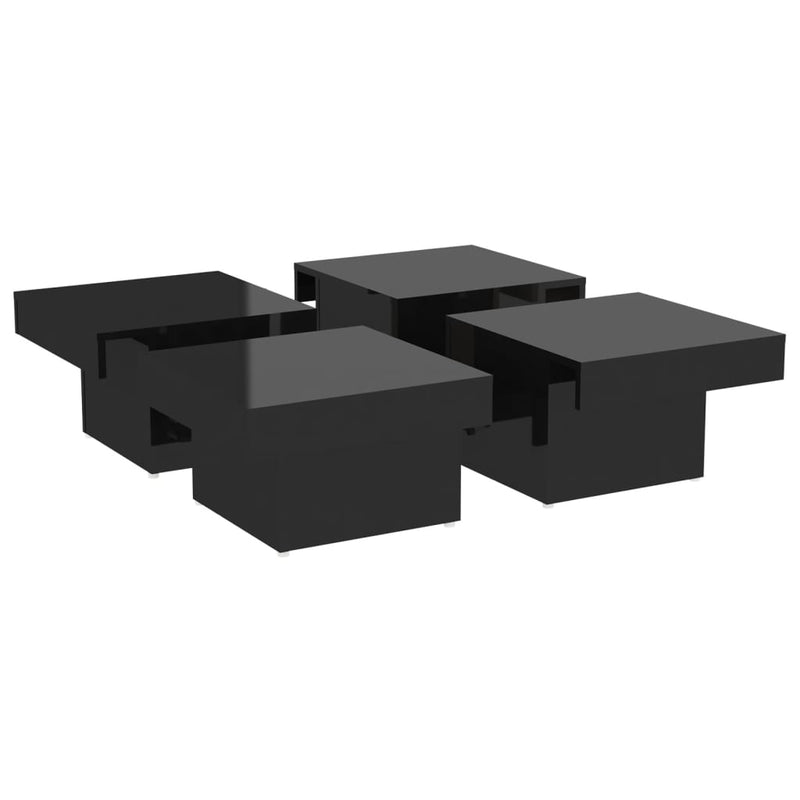 Coffee Table High Gloss Black 90x90x28 cm Chipboard Payday Deals