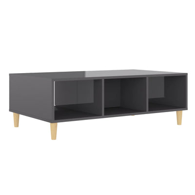 Coffee Table High Gloss Grey 103.5x60x35 cm Chipboard Payday Deals