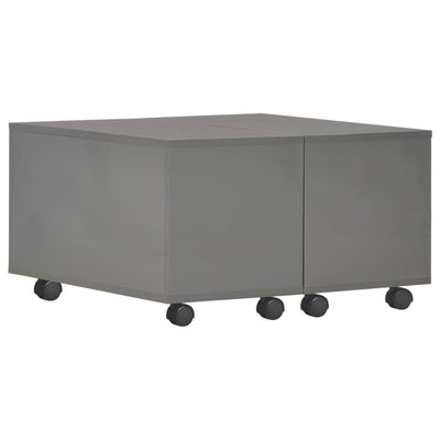Coffee Table High Gloss Grey 60x60x35 cm Engineered Wood Payday Deals