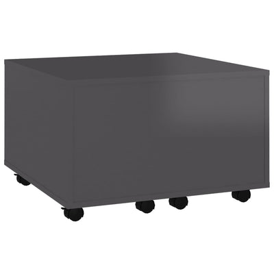 Coffee Table High Gloss Grey 60x60x38 cm Chipboard Payday Deals